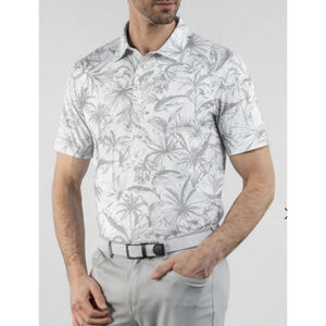 SCALES Men’s LOOSE LINES Golf POLO Extra Large XL Gray And White Performance